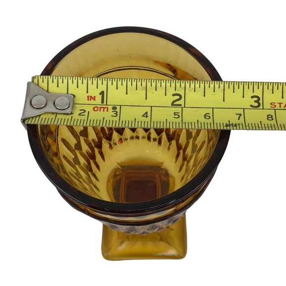 Indiana Glass Colony Park Lane Amber Wine Water Goblet Footed - Picture 10 of 10